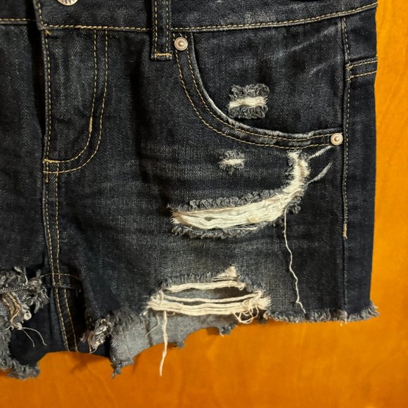 Empyre Jenna Distressed Blue Denim Shorts Size 3 - Picture 4 of 11